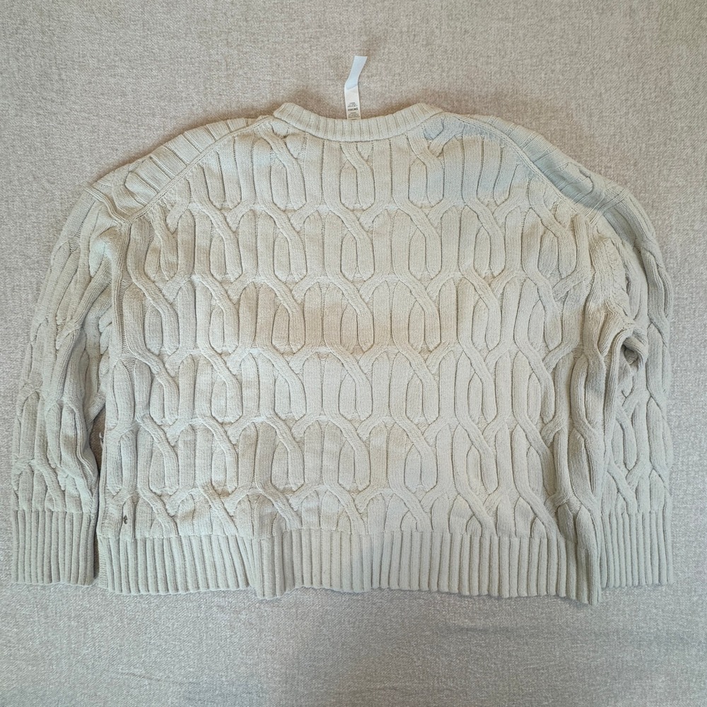 Lululemon Cable-Knit Oversized Crewneck Sweater Size XL Bone White LW3HQYS NWT - Picture 10 of 12